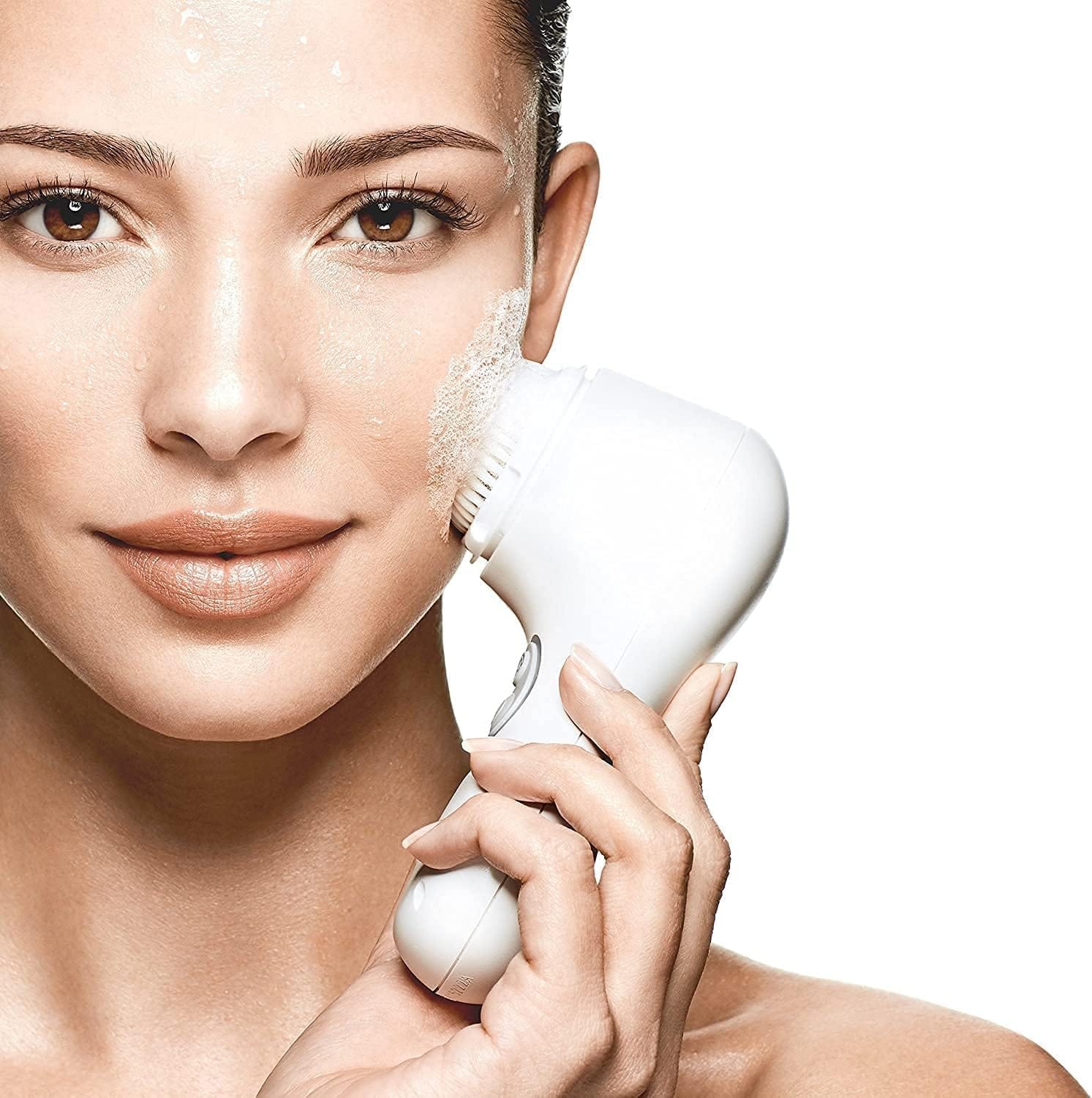 Lady using Clarisonic Mia 2 Sonic Facial Skin Cleansing Brush System Best Skin Care Devices