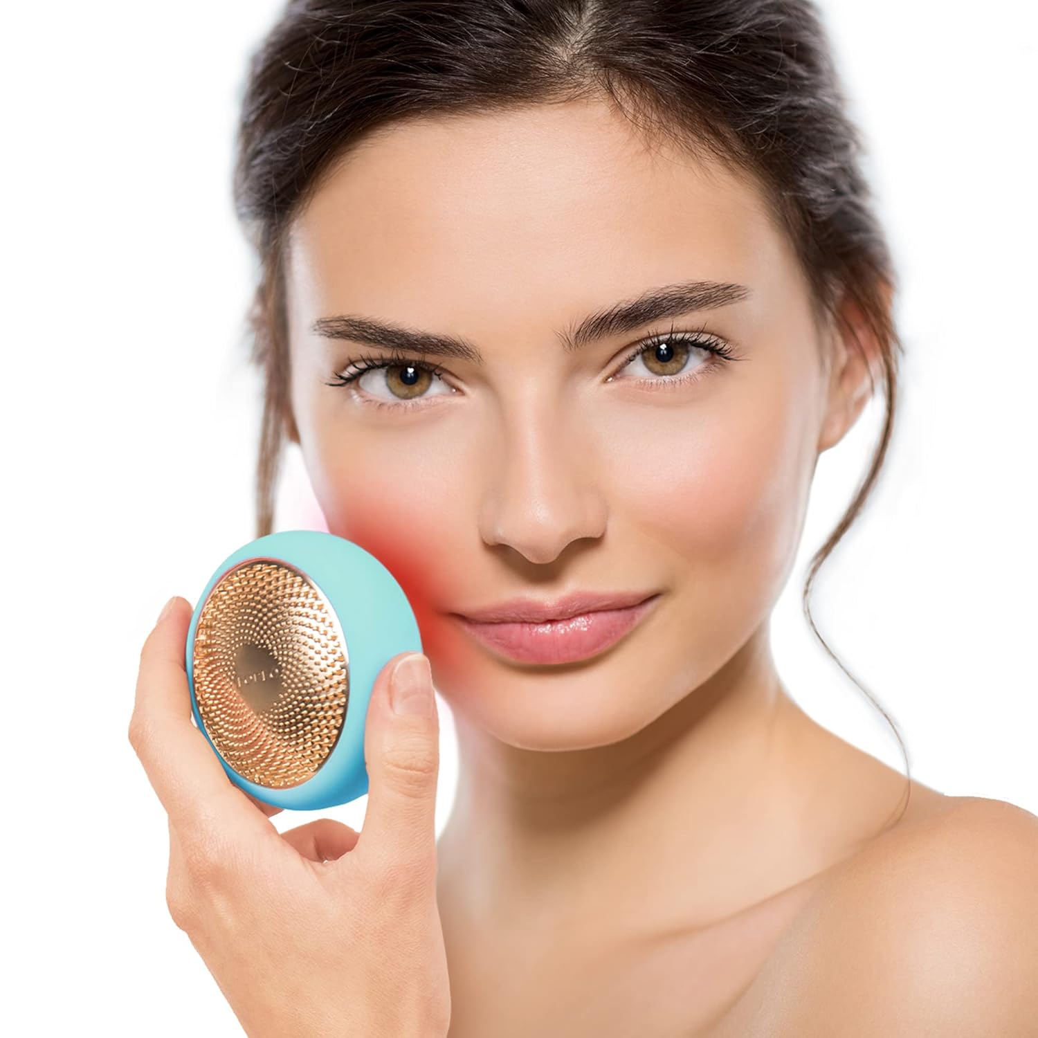 Close up of lady holding Foreo UFO 2 ultimate masking device  Best Skin Care Devices